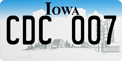 IA license plate CDC007