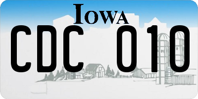 IA license plate CDC010