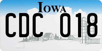 IA license plate CDC018