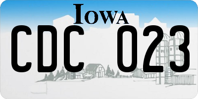 IA license plate CDC023