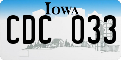 IA license plate CDC033