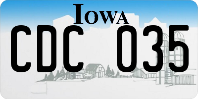 IA license plate CDC035