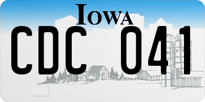 IA license plate CDC041