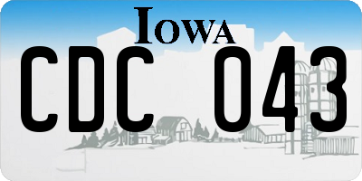 IA license plate CDC043