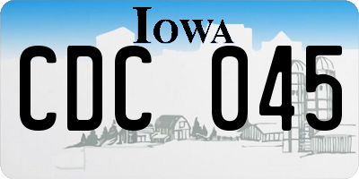IA license plate CDC045