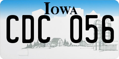 IA license plate CDC056