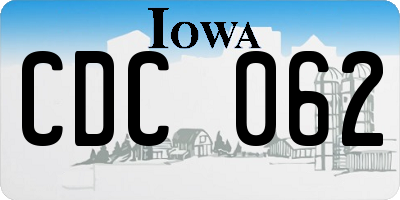 IA license plate CDC062