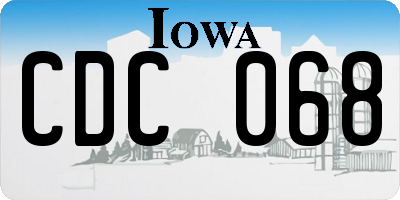 IA license plate CDC068