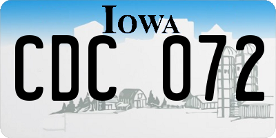 IA license plate CDC072