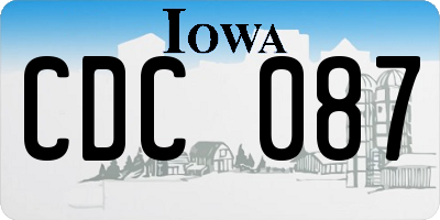 IA license plate CDC087