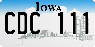 IA license plate CDC111