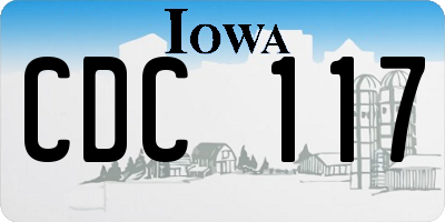 IA license plate CDC117