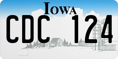 IA license plate CDC124