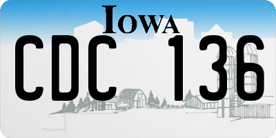IA license plate CDC136