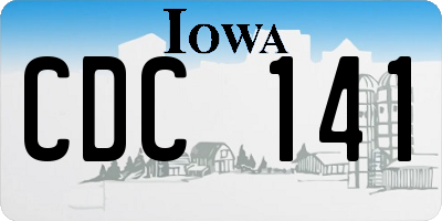 IA license plate CDC141