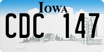 IA license plate CDC147