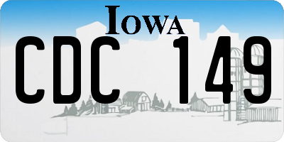 IA license plate CDC149