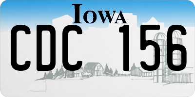 IA license plate CDC156