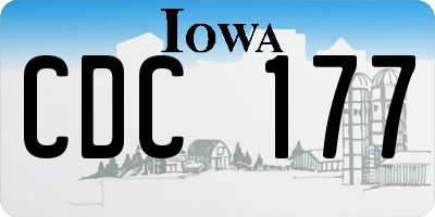 IA license plate CDC177