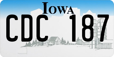 IA license plate CDC187