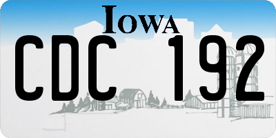 IA license plate CDC192