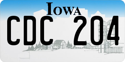 IA license plate CDC204