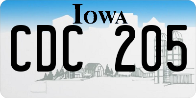 IA license plate CDC205
