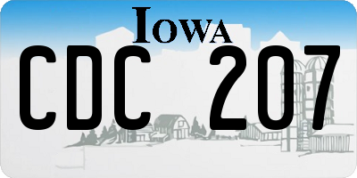 IA license plate CDC207