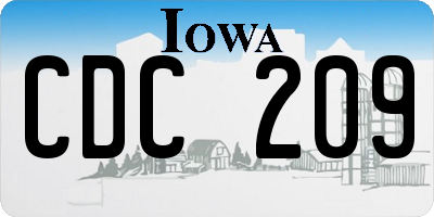 IA license plate CDC209