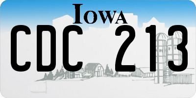IA license plate CDC213