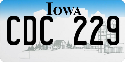 IA license plate CDC229