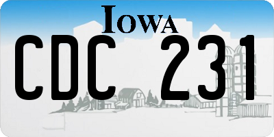 IA license plate CDC231
