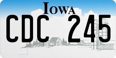 IA license plate CDC245