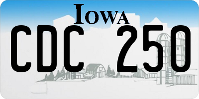 IA license plate CDC250
