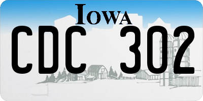 IA license plate CDC302
