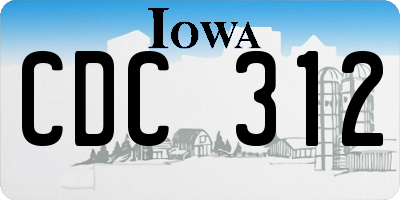 IA license plate CDC312