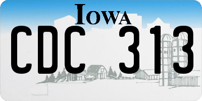 IA license plate CDC313