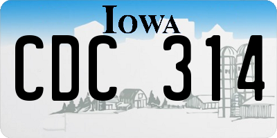 IA license plate CDC314