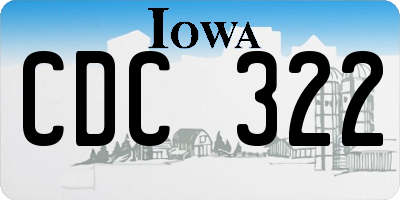 IA license plate CDC322