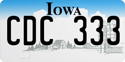 IA license plate CDC333