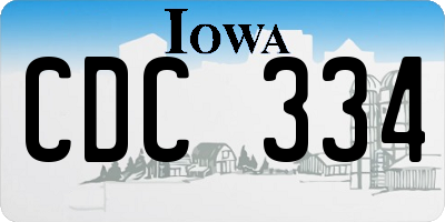 IA license plate CDC334