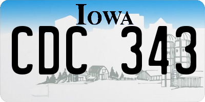IA license plate CDC343