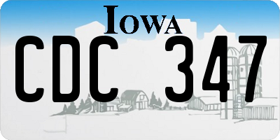 IA license plate CDC347