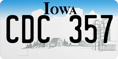 IA license plate CDC357