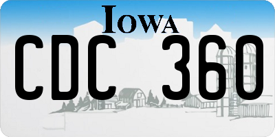 IA license plate CDC360