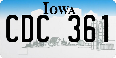 IA license plate CDC361
