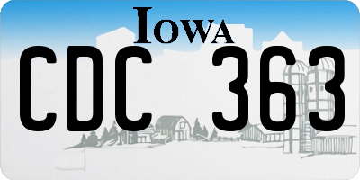 IA license plate CDC363