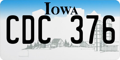 IA license plate CDC376