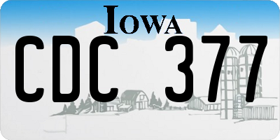 IA license plate CDC377