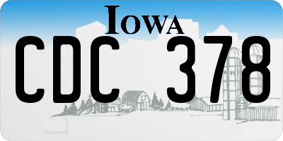 IA license plate CDC378